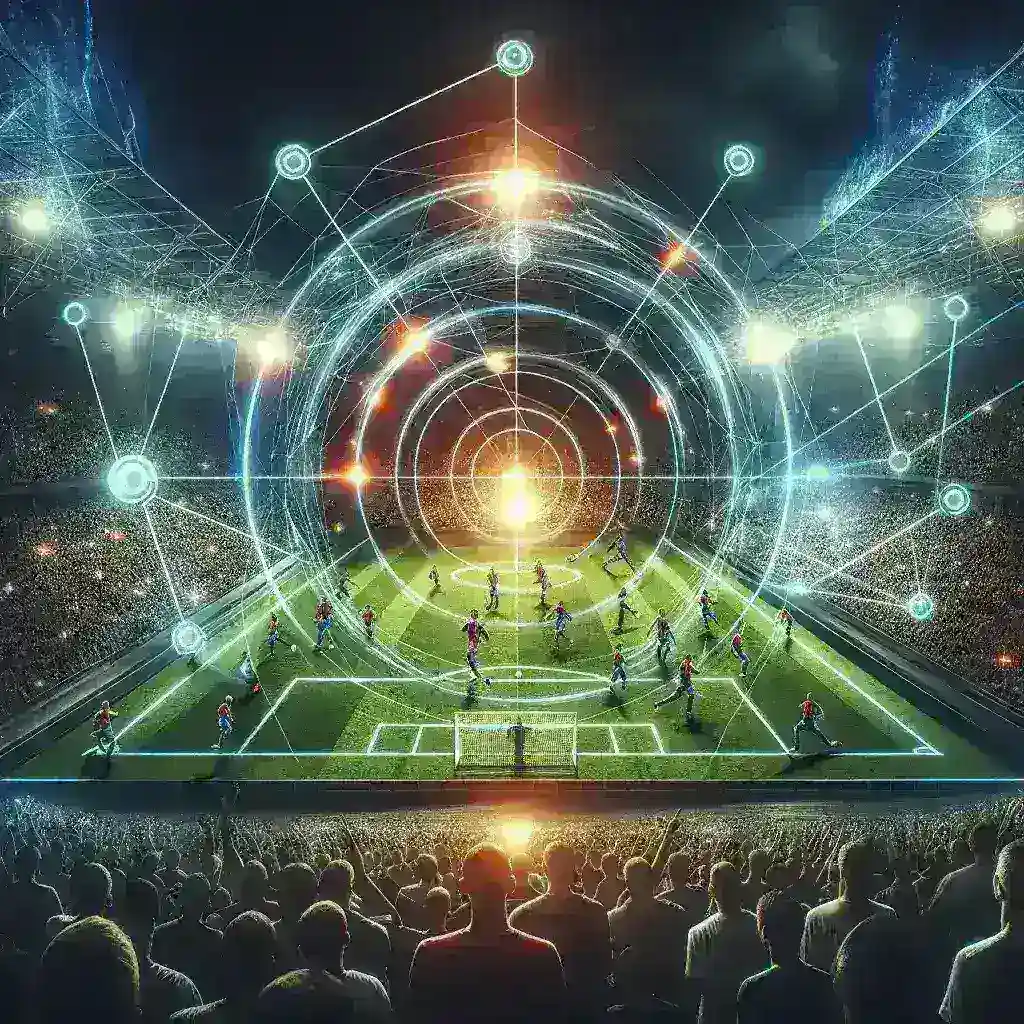 "Behind-the-scenes interactive sports streaming experience on Paramount+, featuring dynamic graphics and user interface showcasing live events."